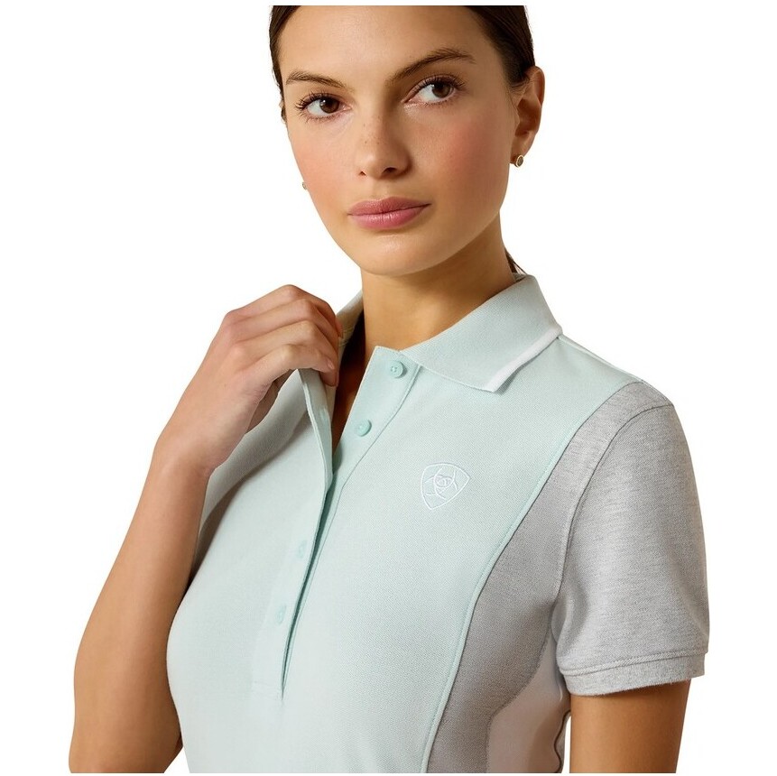 2026 Ariat Femmes Taryn Polo Shirt 10071767 - Starlight / Heather Grey